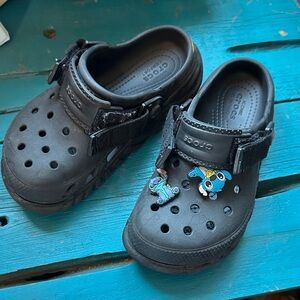 CROCS Kids Black Water Shoes with Fun Charms